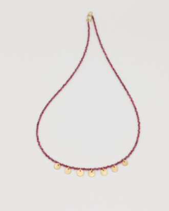 handmade necklace yellow gold and ruby