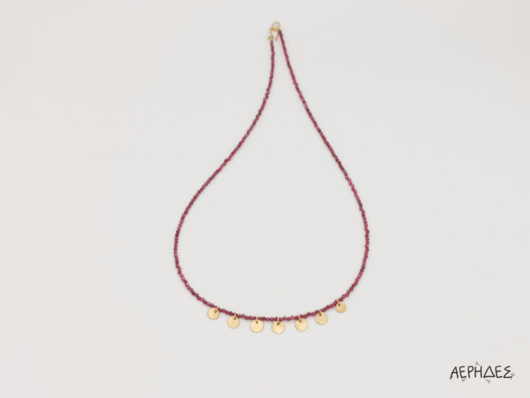 handmade necklace yellow gold and ruby