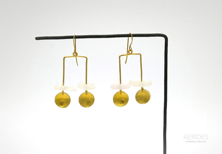 earrings brass sea glass
