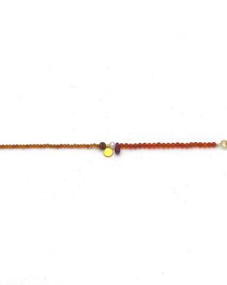 Silver handmade bracelet with sandstone,carnelian,garnet and lava .