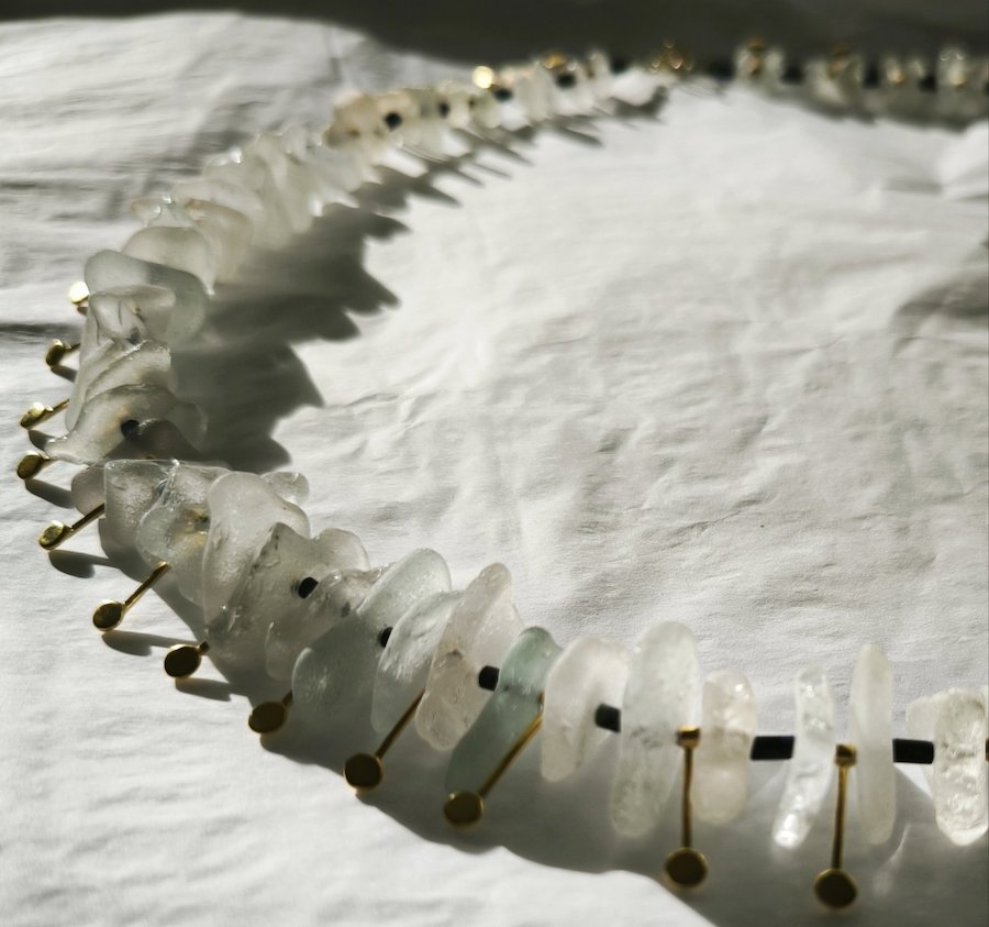 sea glass necklace from navarino bay designed and handcrafted in Pylos by aerides jewellery
